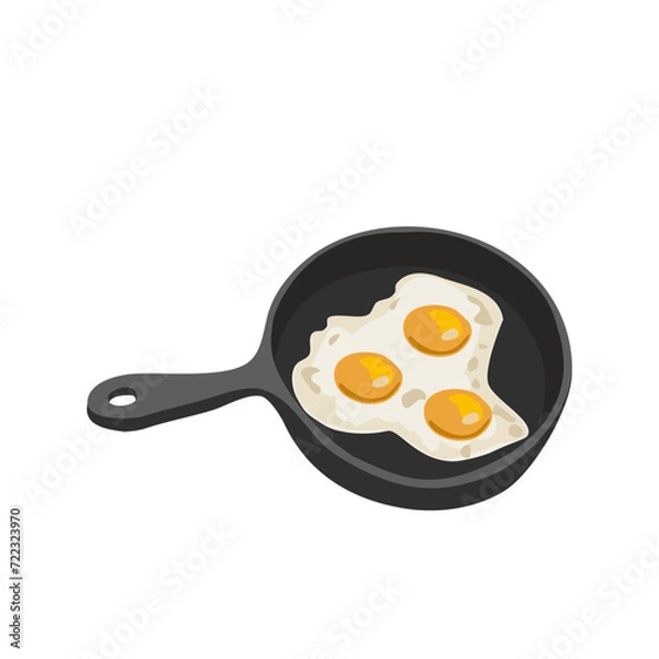 Fototapeta fried eggs in a frying pan