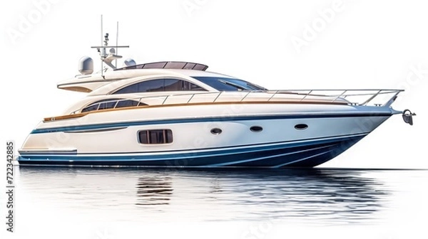 Fototapeta Extravagant Yacht Sailing in Exotic Waters - AI Generated