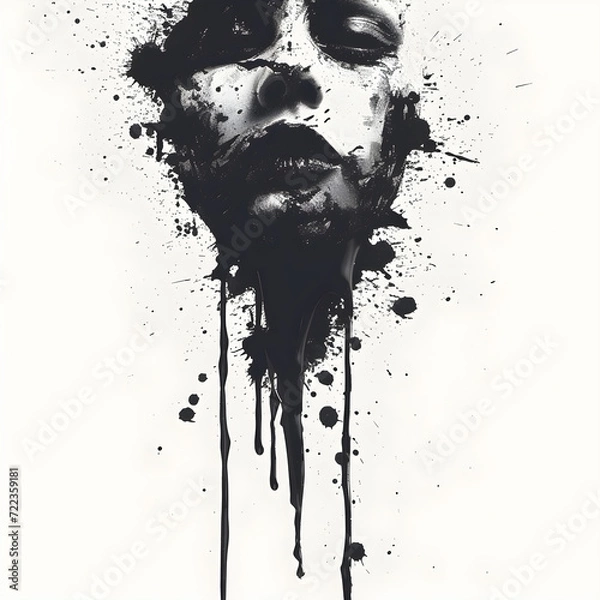 Fototapeta Mystical Expressions: Revealing the Magic of Black Inkblot Art Created by AI