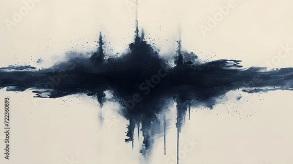Fototapeta Mystical Expressions: Revealing the Magic of Black Inkblot Art Created by AI
