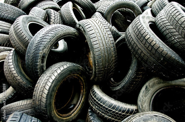 Obraz Tyres for recycling 3