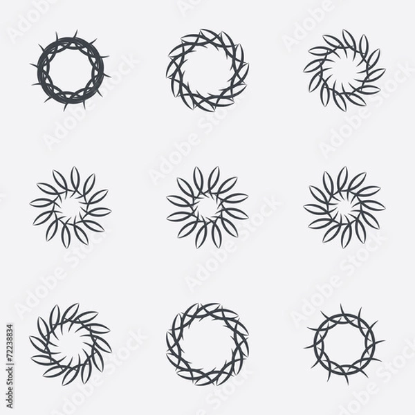 Fototapeta Circle geometric ornaments. Spirographs set.