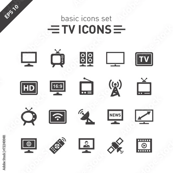 Fototapeta tv icons set.