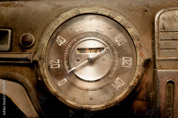 Obraz Old car speedometer
