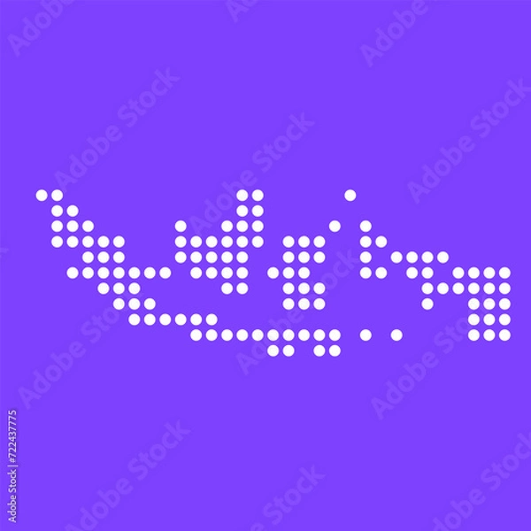 Fototapeta Vector square pixel dotted map of Indonesia isolated on background.