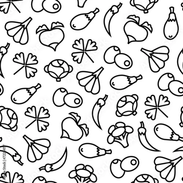 Obraz Vegetables ine seamless pattern