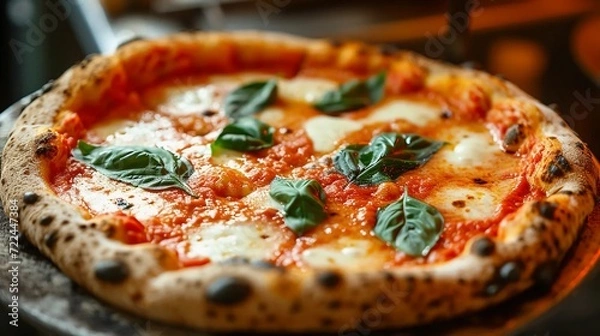 Obraz Neapolitan pizza with cheese and basil
