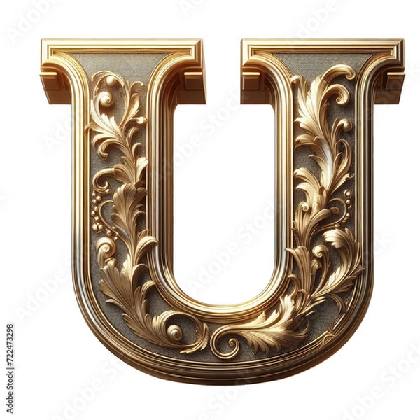 Fototapeta Isolated 3D Letter on a Clear PNG Canvas Generative AI