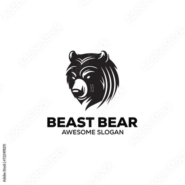 Fototapeta bear mascot illustration vector logo design