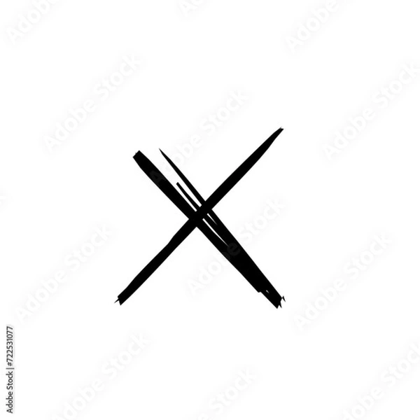 Obraz Hand drawn cross brush stroke