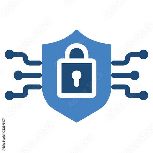 Fototapeta Cybersecurity Solid Color Icon Design Vector