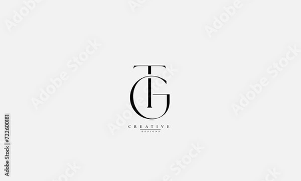 Fototapeta Alphabet letters Initials Monogram logo TG G T GT