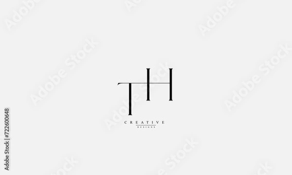 Fototapeta Alphabet letters Initials Monogram logo TH HT T H