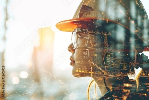 Obraz Close up female construction engineering