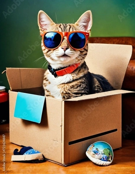 Obraz cat with glasses