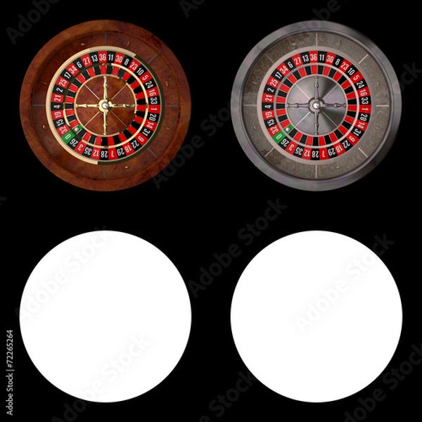 Obraz Realistic Casino Roulettes from Top