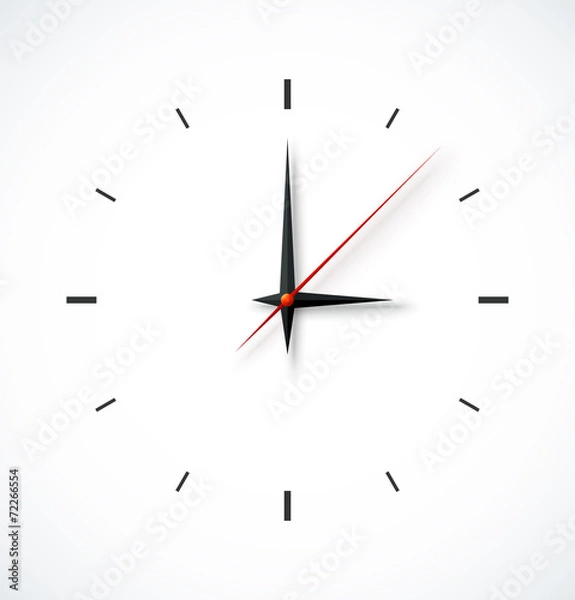 Obraz Clock face on white background