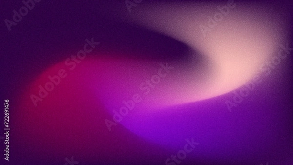 Fototapeta Blurred dark violet color gradient abstract background. Grainy Noise Texture overlay. Retro design Wallpaper