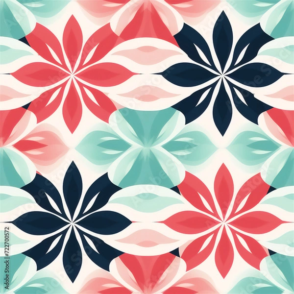 Obraz Seamless pattern : Soft Pastel Mandala Symmetry
