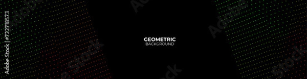 Fototapeta Dark deep black dynamic abstract vector background with diagonal lines. Modern creative halftone premium gradient. 3d cover of business presentation banner for sale event night party.dots particles.