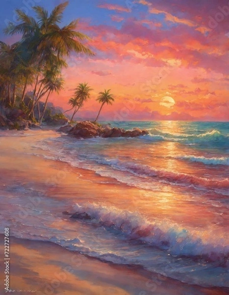 Obraz sunset over the beach