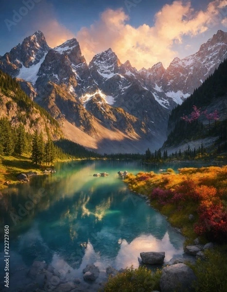 Fototapeta lake in the mountains