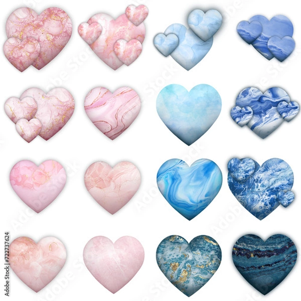 Obraz set of heart shaped confetti