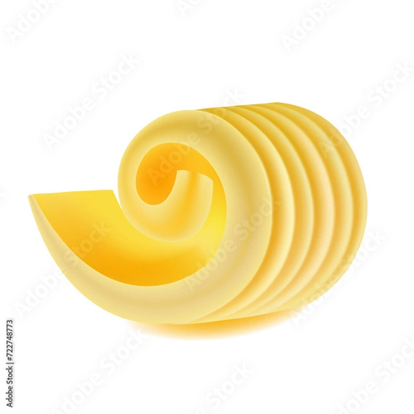 Fototapeta Curl of fresh butter