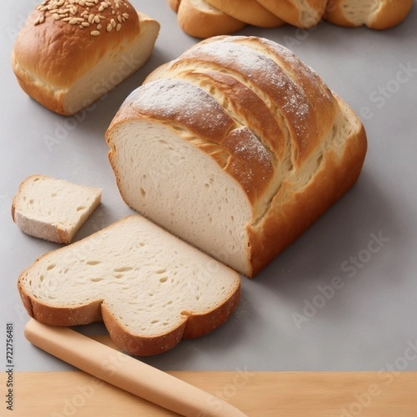 Obraz delicious bread on a gray background