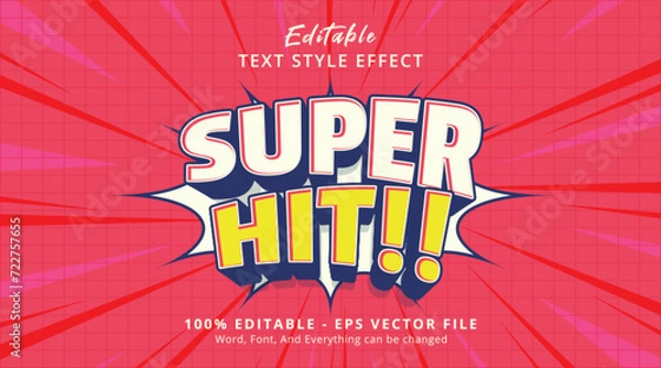 Obraz Super Hit Comic Editable Text Effect, 3d Comic effect style