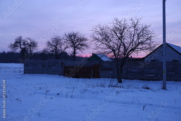 Fototapeta barn in winter