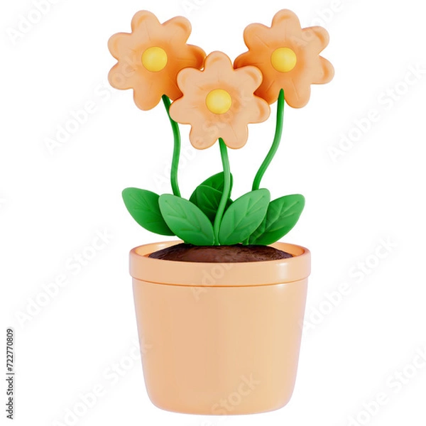 Fototapeta Earth day Plants and Flowers on a transparent background , 3D Rendering