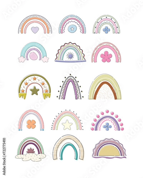 Fototapeta Simple and Unique Rainbow Design Set