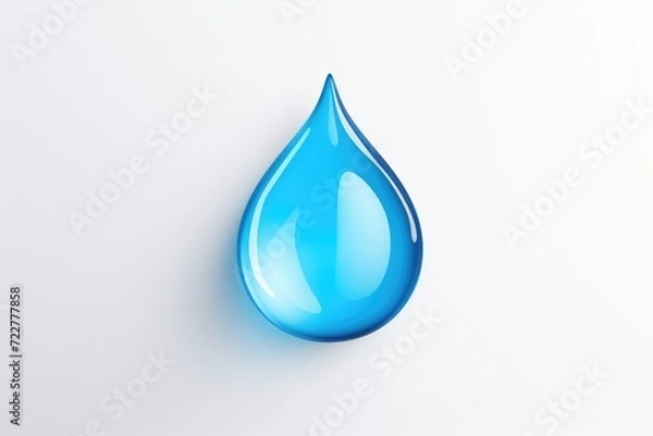 Obraz Water drop 3D render image isolated on clean studio background