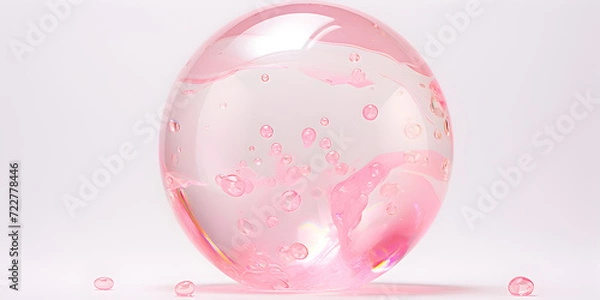 Obraz pink bubble isolated on white background