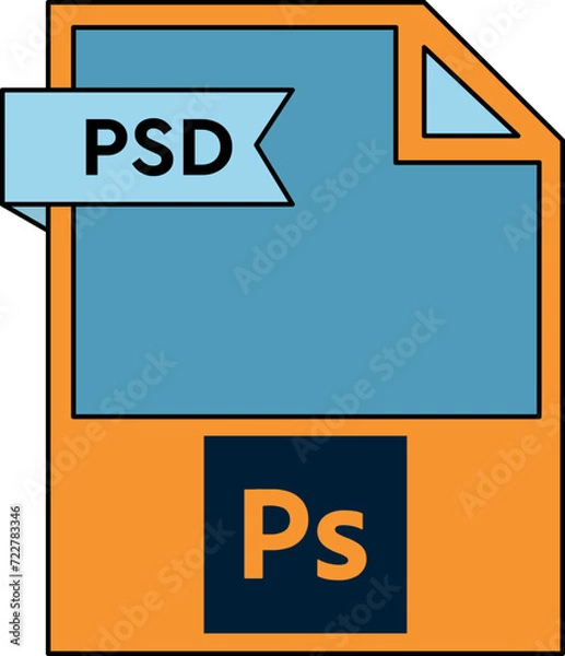 Fototapeta PSD File format icon minimal
