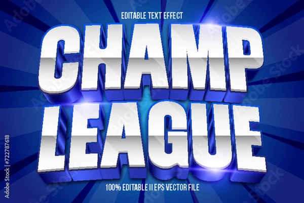 Obraz Champ League Sale Editable Text Effect 3d Emboss Gradient Style