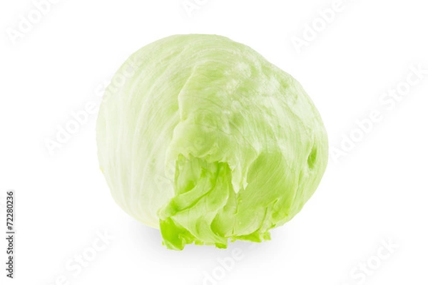 Obraz Iceberg lettuce on a white background