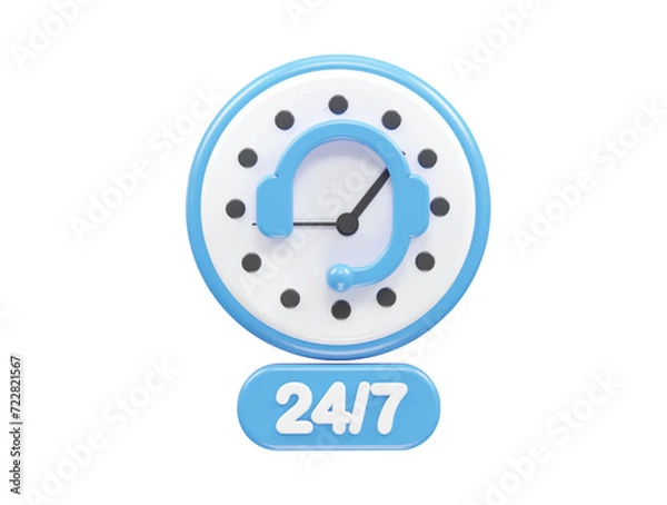 Obraz Customer support icon hotline 3d rendering illustration element