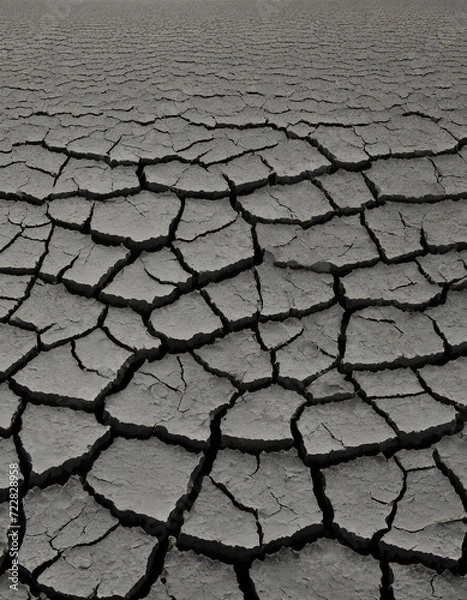 Fototapeta 乾いてひび割れた不毛の大地