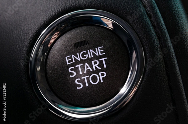 Fototapeta Car engine start and stop button.