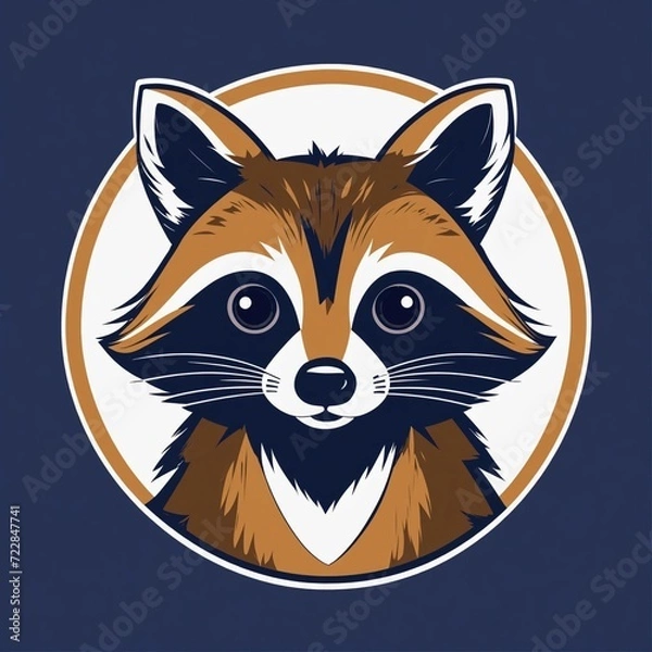Obraz Cute Raccoon Cartoon Vector Icon Illustration. Animal Nature Icon Concept Isolated Premium Vector. Flat Cartoon Style