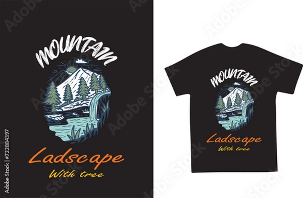 Obraz Mountain Landscape with Tree T-shirt design-2024