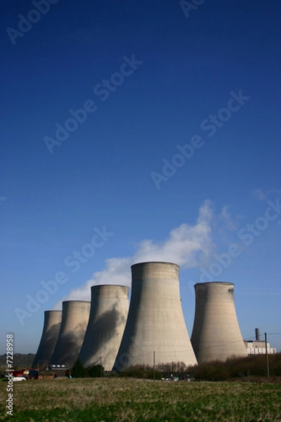 Obraz Cooling Towers On A Sunny Day