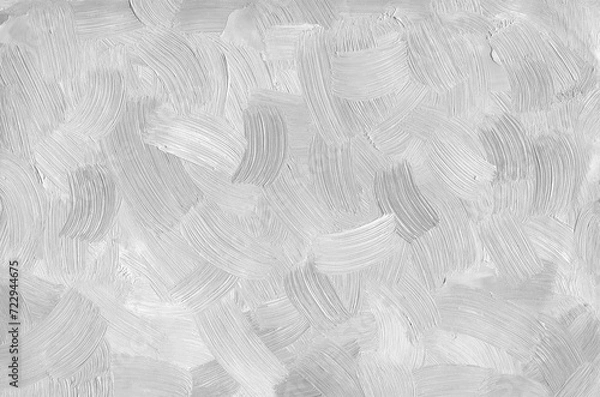 Fototapeta Black and white abstract background of oil paint texture. Brush strokes textures for wallpaper, pattern, art print, etc. High details.