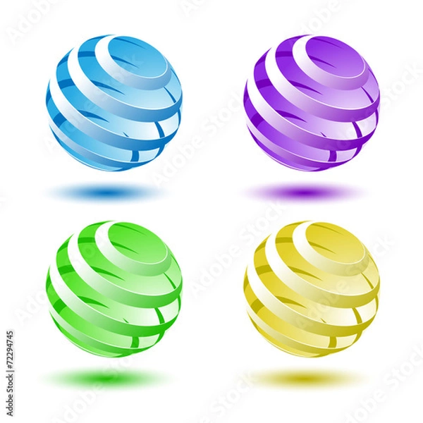 Fototapeta Abstract colorful 3D globe background