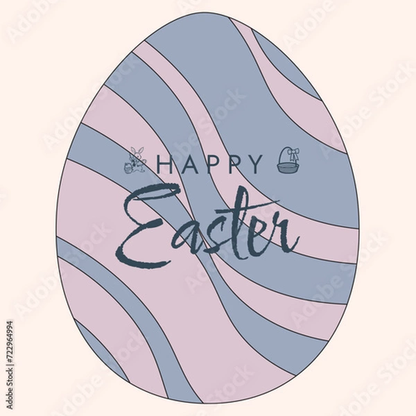 Obraz Happy Easter poster. Cute card for Easter. Vector illustration. Candy colors.