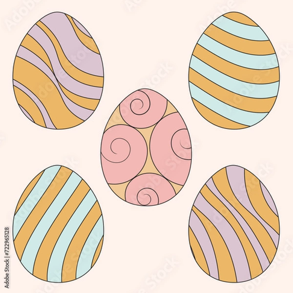 Obraz Happy Easter pattern. Cute pattern for Easter. Vector illustration. Candy colors.