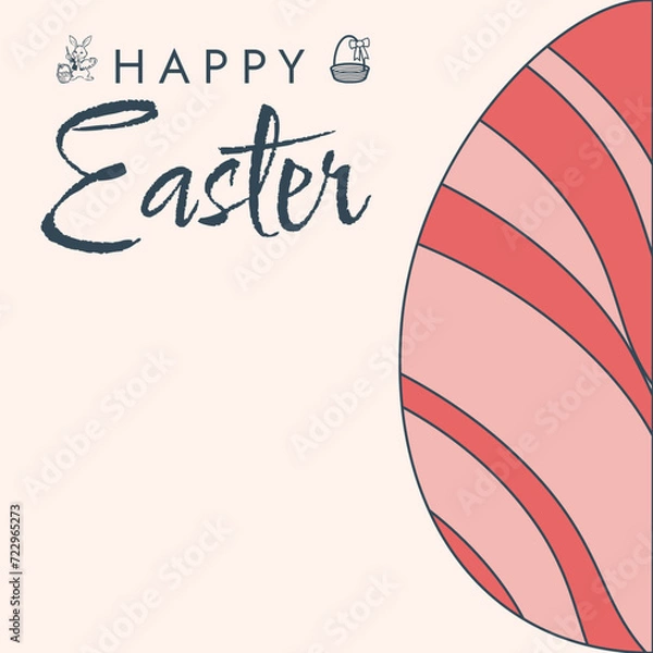 Obraz Happy Easter poster. Cute card for Easter. Vector illustration. Candy colors.