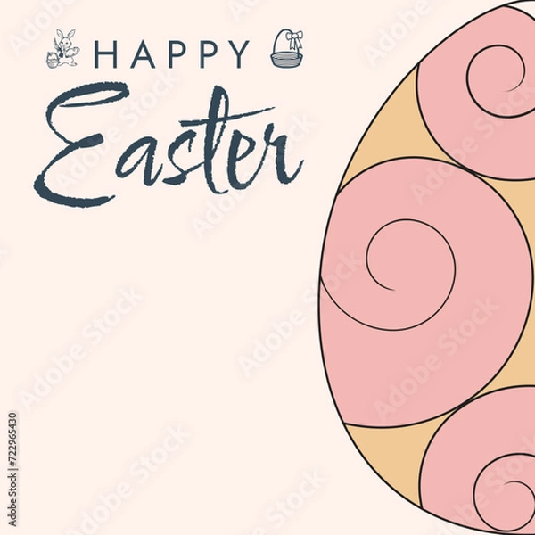 Obraz Happy Easter poster. Cute card for Easter. Vector illustration. Candy colors.